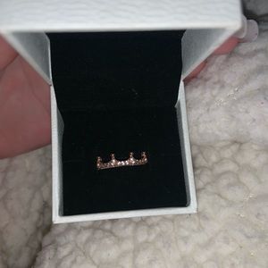 Rose Gold Pandora Princess Crown Ring Size 7